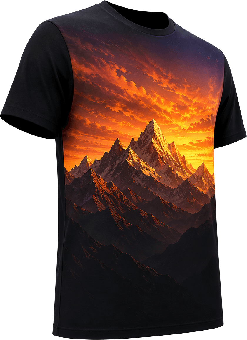 Lenticular tiger shirt viewed from the left
